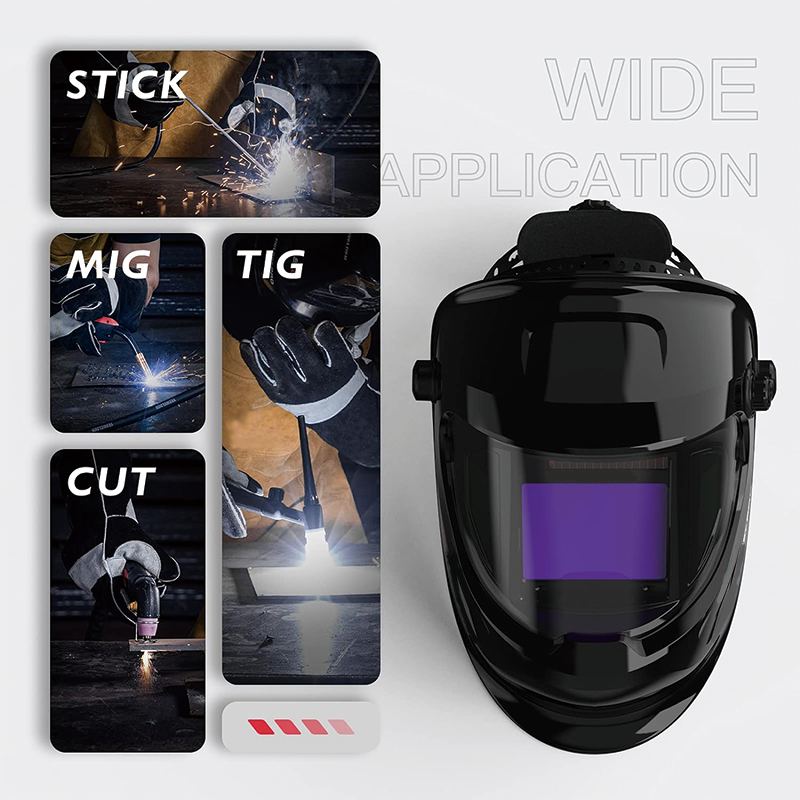 Large Viewing True Color Welding Helmet,Solar Powered Auto Darkening Welding Helmet,4 Arc Sensor Wide Shade,for TIG MIG ARC Grinding Plasma LYG-Q800D