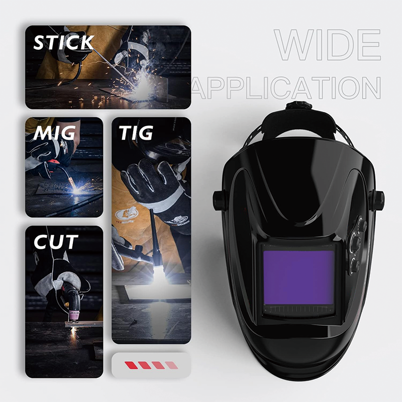 Large Viewing Screen,True Color Solar Power Auto Darkening Welding Helmet,4 Arc Sensor Wide Shade 4/5-9/9-13 for TIG MIG Arc Weld Grinding Welder Mask