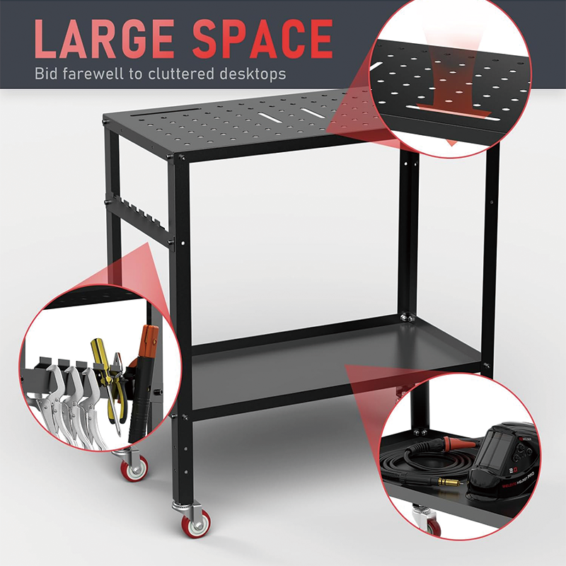 Welding Table workbench,36x18 Inches, 1200 lb Load Capacity,Portable Work Bench with Braking Lockable Casters