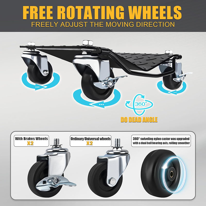 3000 lbs Moving Vehicle Dolly Heavy-Duty Car Wheel Dollies Set of 2 Piece Car Tire Stakes for Moving, Car Repair