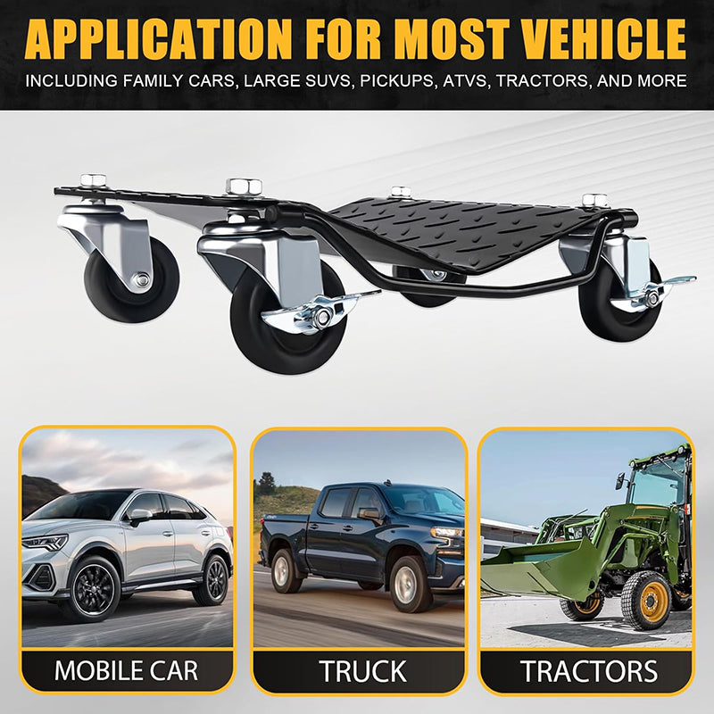 3000 lbs Moving Vehicle Dolly Heavy-Duty Car Wheel Dollies Set of 2 Piece Car Tire Stakes for Moving, Car Repair