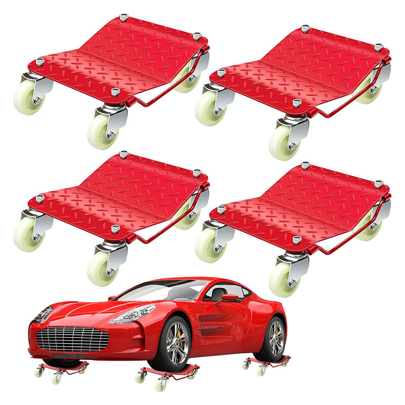 16" x 13" Heavy Duty Wheel Dolly Car Stakes Steel 6000 Lbs Capacity Auto Vehicle Moving Dolly Set of 4 Car Dolly for Vehicle Storage Furniture Mover Trailer