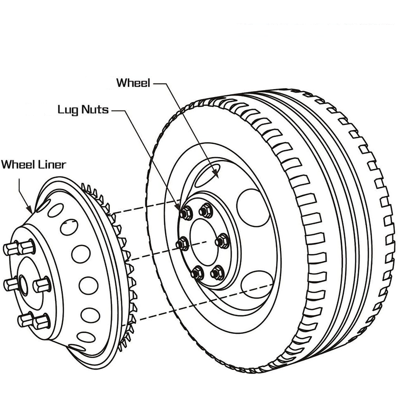 6" Polished Stainless Steel Dual Wheel Simulator 4 Snap-On Hub Caps Wheel Covers 6 Lugs and 18 Hand Holes