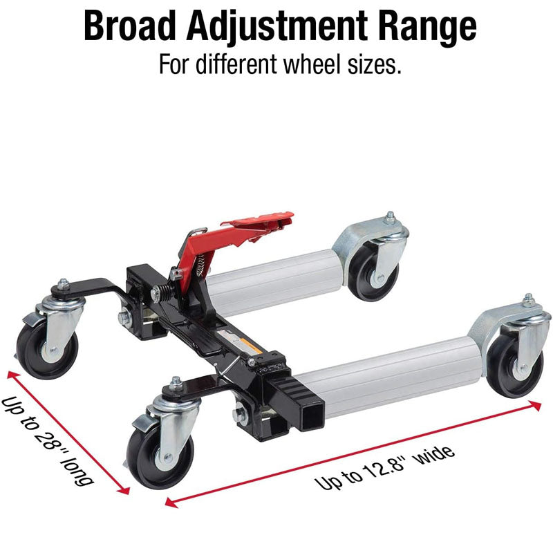 1 Piece Wheel Dolly with Ratcheting Foot Pedal Heavy Duty Vehicle Positioning for Car Truck RV Trailer 1500 LBS