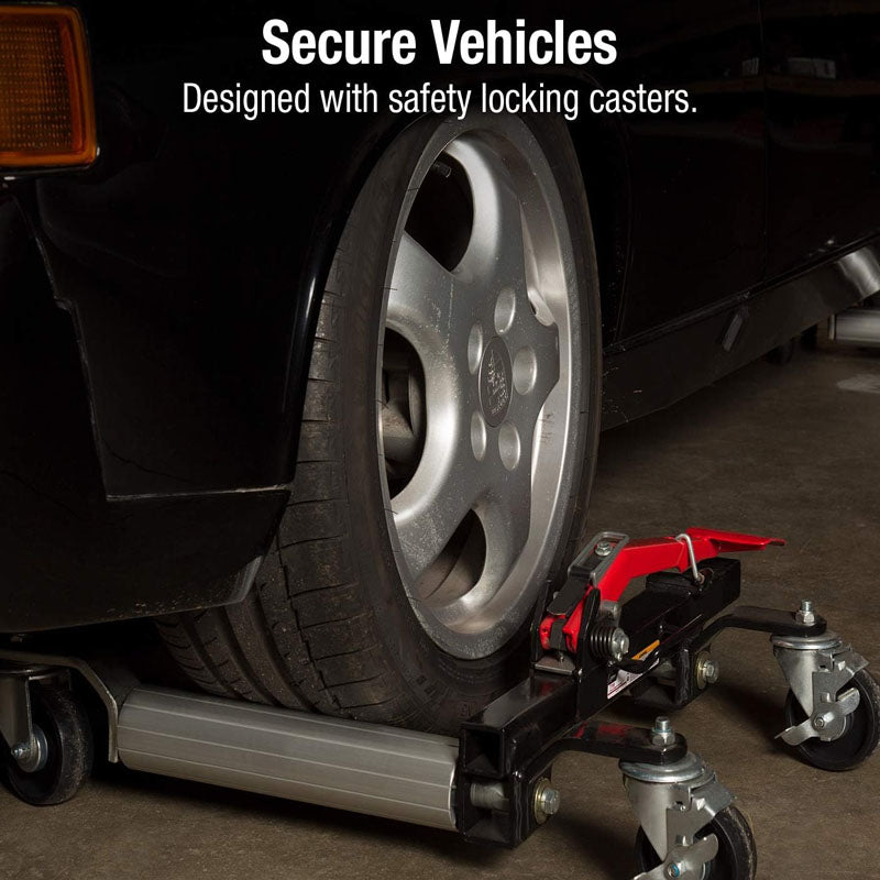 1 Piece Wheel Dolly with Ratcheting Foot Pedal Heavy Duty Vehicle Positioning for Car Truck RV Trailer 1500 LBS