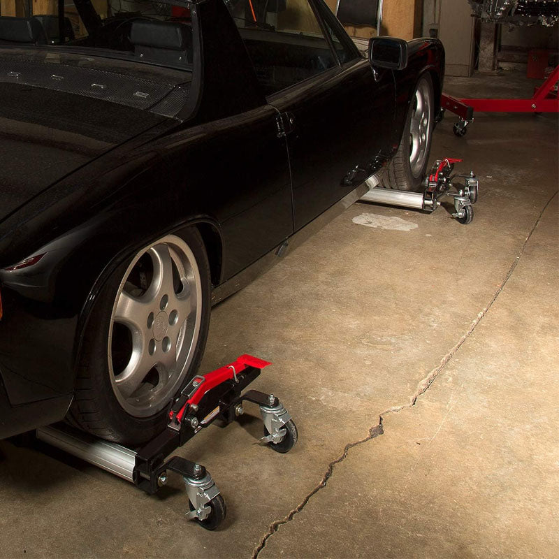 1 Piece Wheel Dolly with Ratcheting Foot Pedal Heavy Duty Vehicle Positioning for Car Truck RV Trailer 1500 LBS