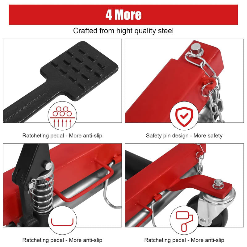 2 PCS Wheel Dolly 1500lbs Heavy Duty Car Wheel Dolly Ratchet Type Tire Skate Tire Jack for Car Truck RV Trailer