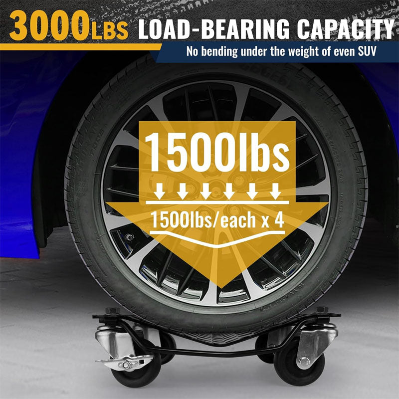 Wheel Dolly of 4 Piece 6000 lbs/2722 kg Car Dollies for Moving Cars Trucks Trailers Motorcycles