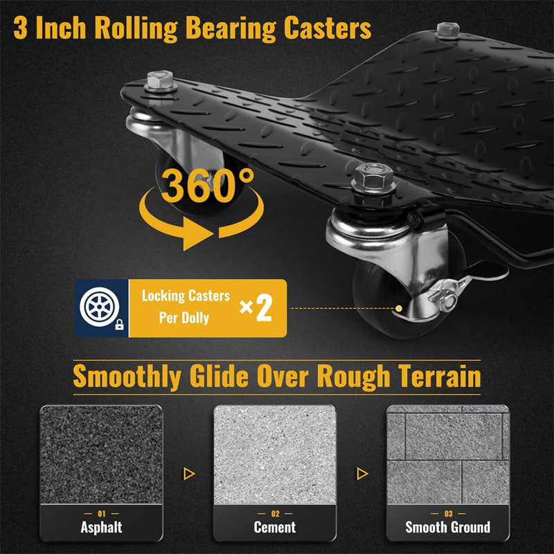 Wheel Dolly of 4 Piece 6000 lbs/2722 kg Car Dollies for Moving Cars Trucks Trailers Motorcycles