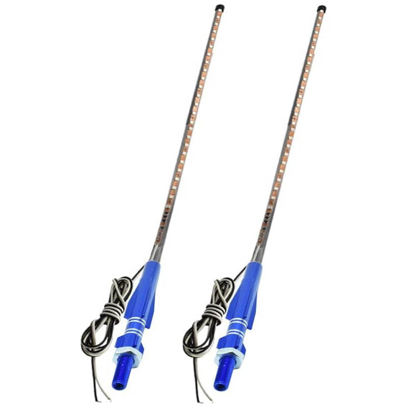 2pcs 3 FT Whip Light with Spring Base 270° Auto Strobe LED Antenna Light Waterproof for UTVs, ATVs, Motorcycles