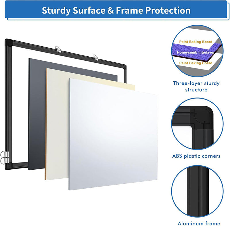 24 x 18 inch White Board Dry Erase Magnetic Dry Erase Board Whiteboard for Wall Whiteboard Marker Board Writing Board for Home Classroom Office