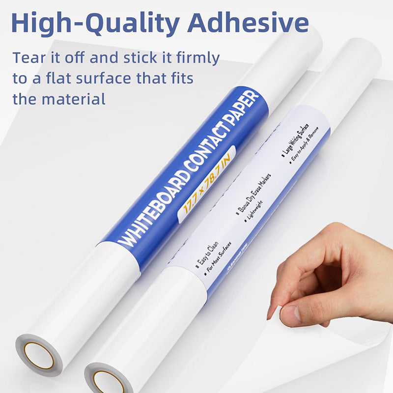 2 Pack Dry Erase Whiteboard Sticker 17.7" X 78.7"Self-Adhesive White Board Peel Stick Paper to Do List for School, Office, Home
