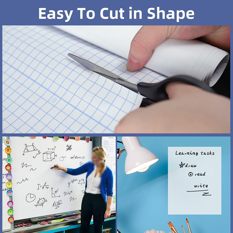 2 Pack Dry Erase Whiteboard Sticker 17.7" X 78.7"Self-Adhesive White Board Peel Stick Paper to Do List for School, Office, Home