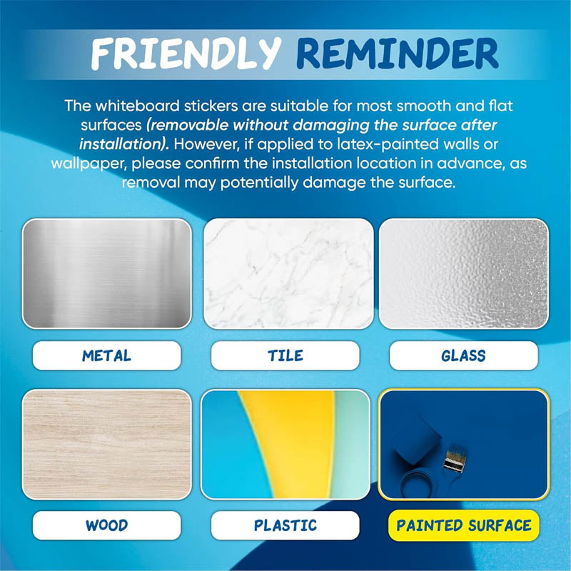 Whiteboard Sticker 39" x 18” Adhesive Magnetic Dry Erase White Board Sticker for Wall Easy to Write and Clean