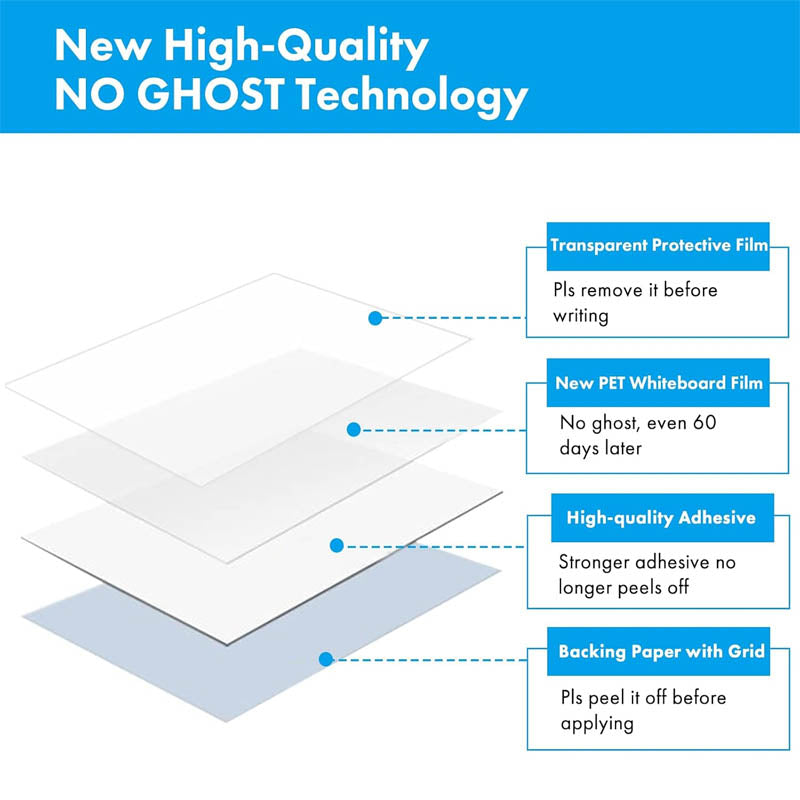 Whiteboard Sticker 35.4" x 78.7" Large Whiteboard Wallpaper Peel and Stick with 1 Marker