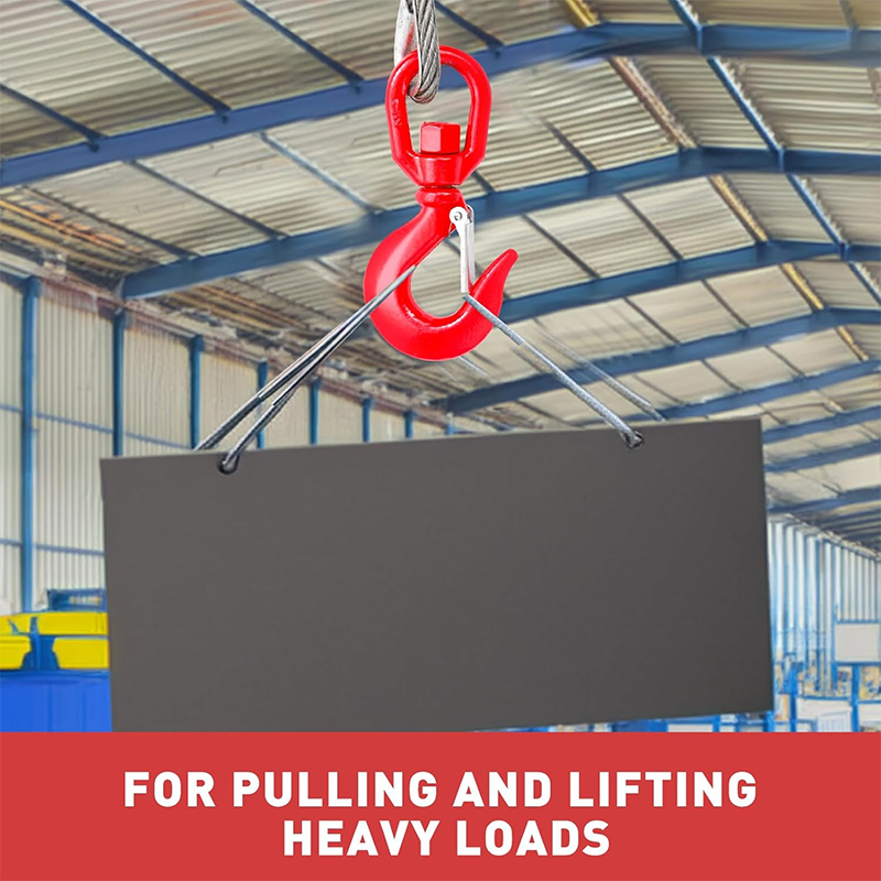 Steel Winch Cable, 3/8" x 100' Wire Rope with Swivel Hook, 6x19 Strand Steel Towing Cable for Tow Trucks, Cranes, Wreckers