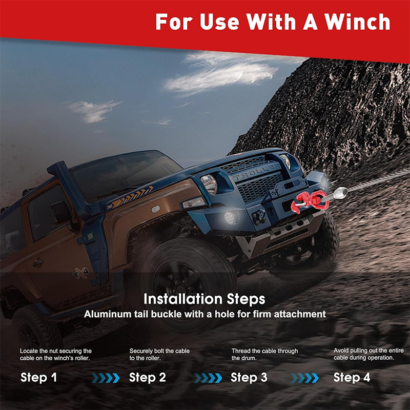 Steel Winch Cable, 3/8" x 100' Wire Rope with Swivel Hook, 6x19 Strand Steel Towing Cable for Tow Trucks, Cranes, Wreckers