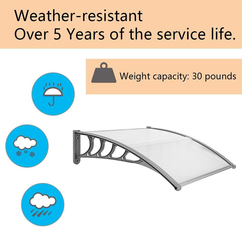 Transparent Pc Sun Panel Awning Household Eaves Door Head Awning Abs Bracket