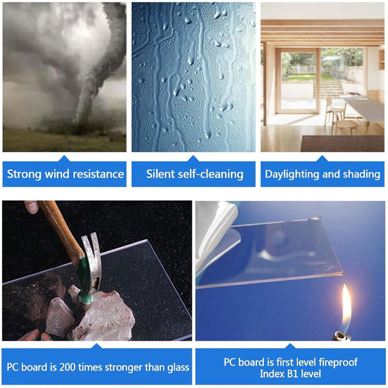 Silent Awning Sunshade, Outdoor Awning Transparent Endurance Board Balcony