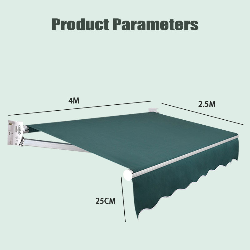 Awning Retractable Awning, Outdoor Awning Electric Hand-Cranked Awning, Suitable For Backyard, Balcony
