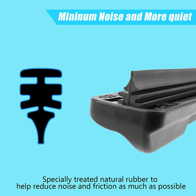 24" + 18" Durable And Quiet Wiper Blades Premium All-Seasons Quality Front Windshield Wipers