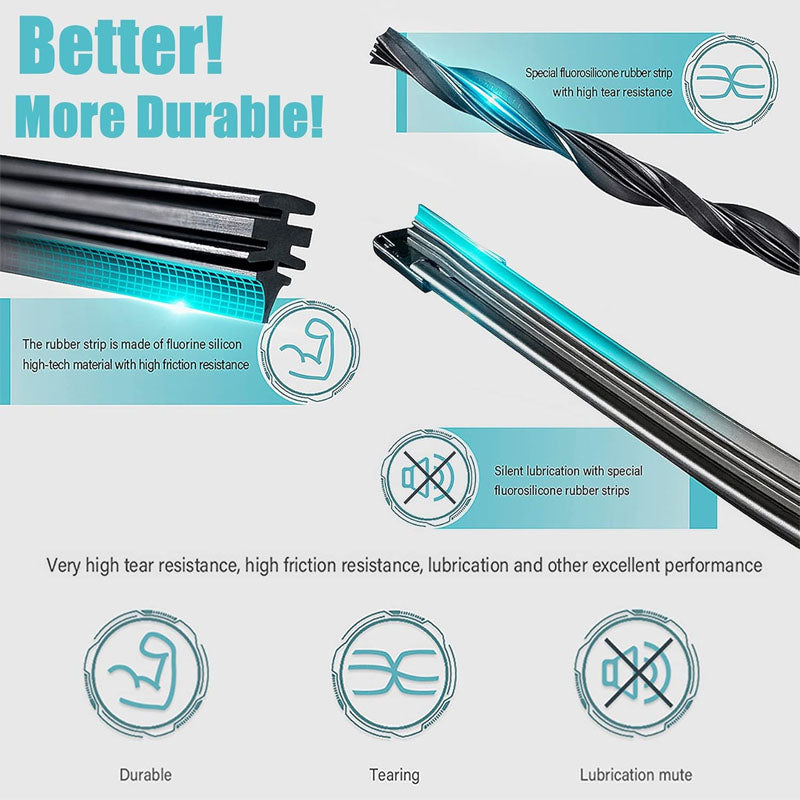 22" + 22" Windshield Wiper Blades pair for front windshield Wiper Blades Easy Install urable Stable