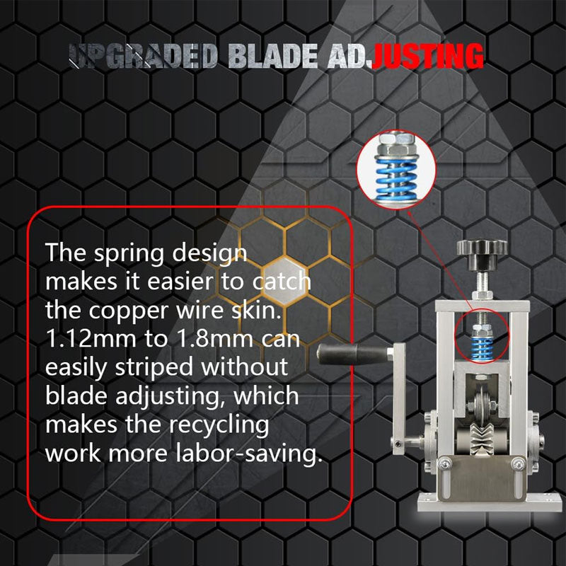 Wire Stripping Machine, 0.05-0.8 Inch Wire Stripping Crank, Spring Pressure Blade (Manual/Automatic) For Scrap Copper Recycling