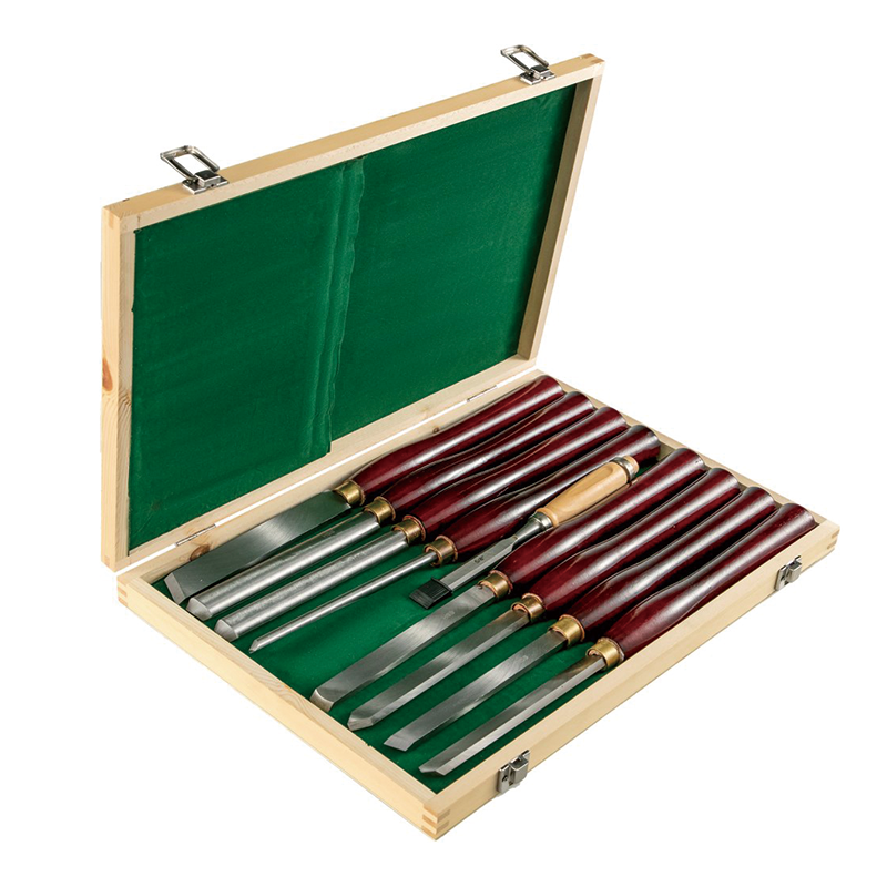 Wood Chisel Set,Woodworking Lathe Chisel Set 8 Piece Set Lathe Chisel HSS Steel Blades Wood Turning Tools Wooden Case for Storage for Wood Carving Root Carving Furniture Carving Lathes Red