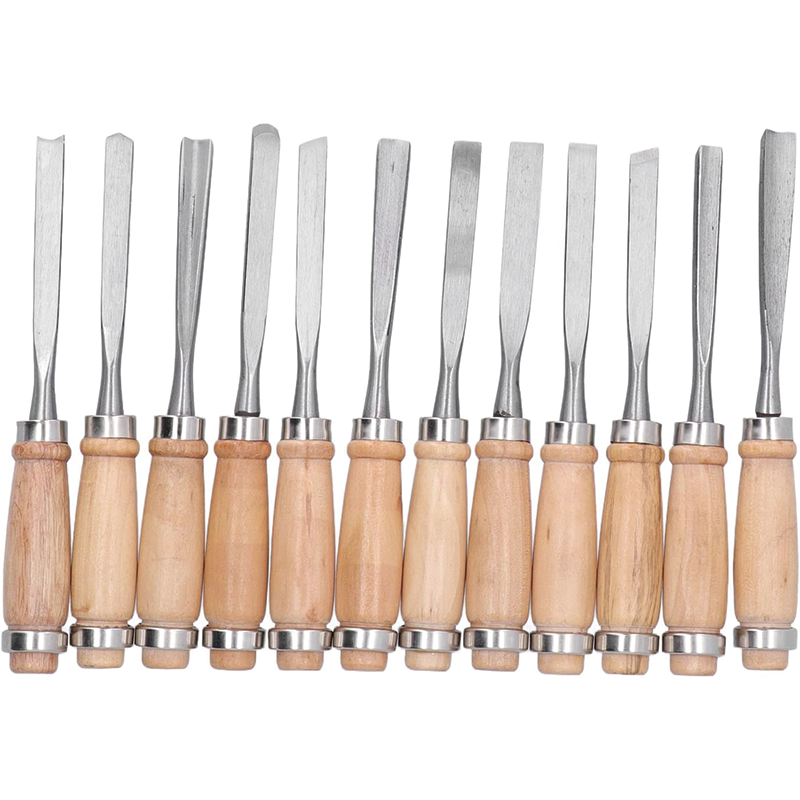 12Pcs Wood Turning Tools, HSS Blade Woodworking Lathe Chisel Set, for Modeling, Carving, Cutting,Woodworking Carving Gouge Accessories