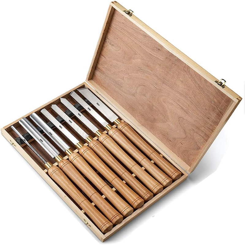 Wood Turning Tools Set, HSS Wood Carving Tools High Speed Steel Gouge Set Woodworking Lathe Chisel Set Lathe Chisel kit