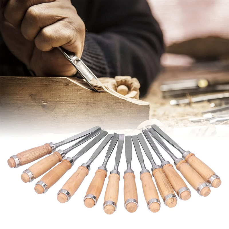 12Pcs Wood Turning Tools, HSS Blade Woodworking Lathe Chisel Set, for Modeling, Carving, Cutting,Woodworking Carving Gouge Accessories