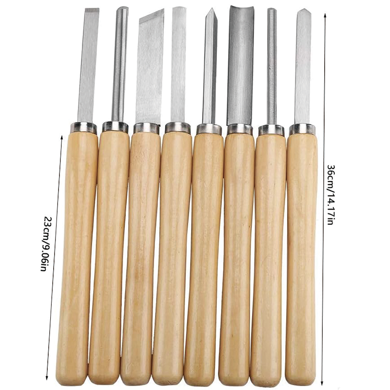 Wood Lathe Chisel Set, 8Pcs HSS Wood Turning Chisel Set, Wood Carving Tools Set for Wood Turning Hardwood
