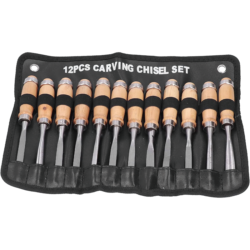 12Pcs Wood Turning Tools, HSS Blade Woodworking Lathe Chisel Set, for Modeling, Carving, Cutting,Woodworking Carving Gouge Accessories