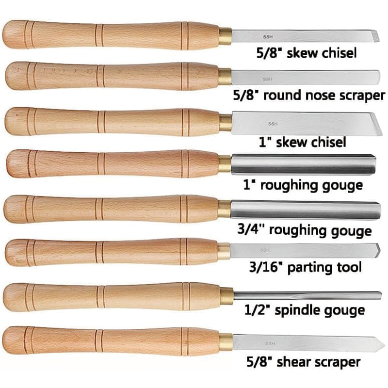 Wood Turning Tools Set, HSS Wood Carving Tools High Speed Steel Gouge Set Woodworking Lathe Chisel Set Lathe Chisel kit