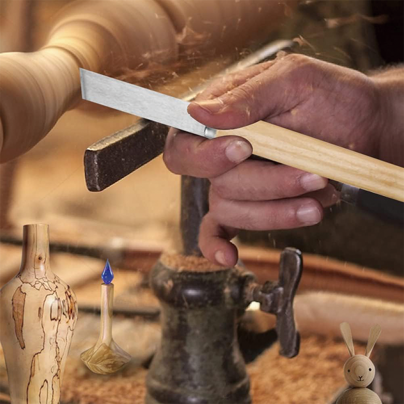 Wood Lathe Chisel Set, 8Pcs HSS Wood Turning Chisel Set, Wood Carving Tools Set for Wood Turning Hardwood