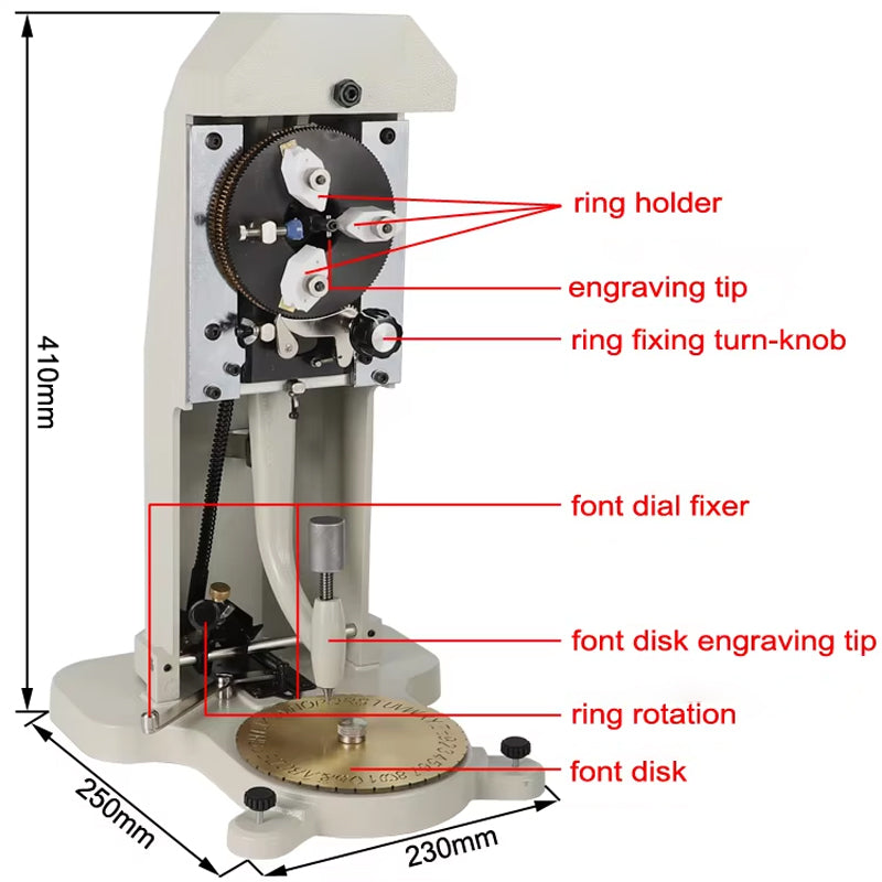 Hot Sale Inside Ring Engraver Machine With Engraving 26 English Letters, 9 Number, Abrabic Letter Engraving