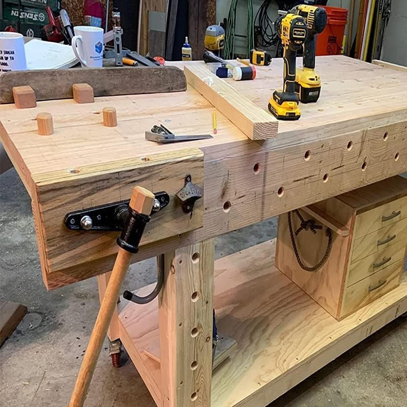 7" Woodworking Vise Heavy-Duty Steel and Cast Iron Workbench Vise for Home Woodworking Studios Teaching Equipment