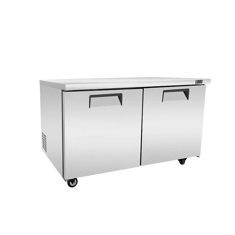 Commercial Stainless Steel Worktop Refrigerator Kitchen Bench Fridge Air-Cooled Undercounter Freezer