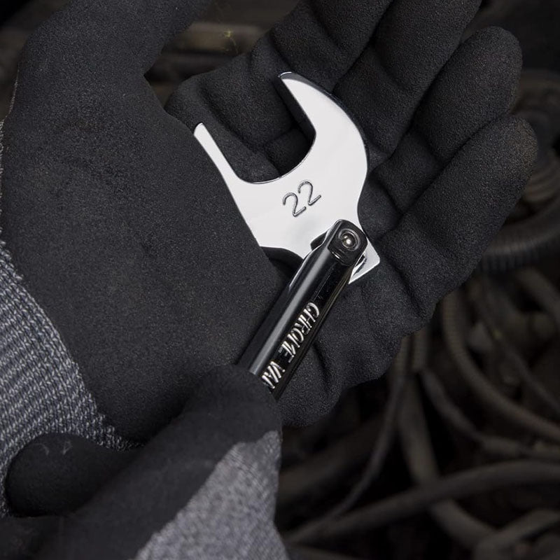 3/8" Drive Crowfoot Wrench Set with 2 Extension Bars with EVA Foam Tool Organizer SAE & Metric