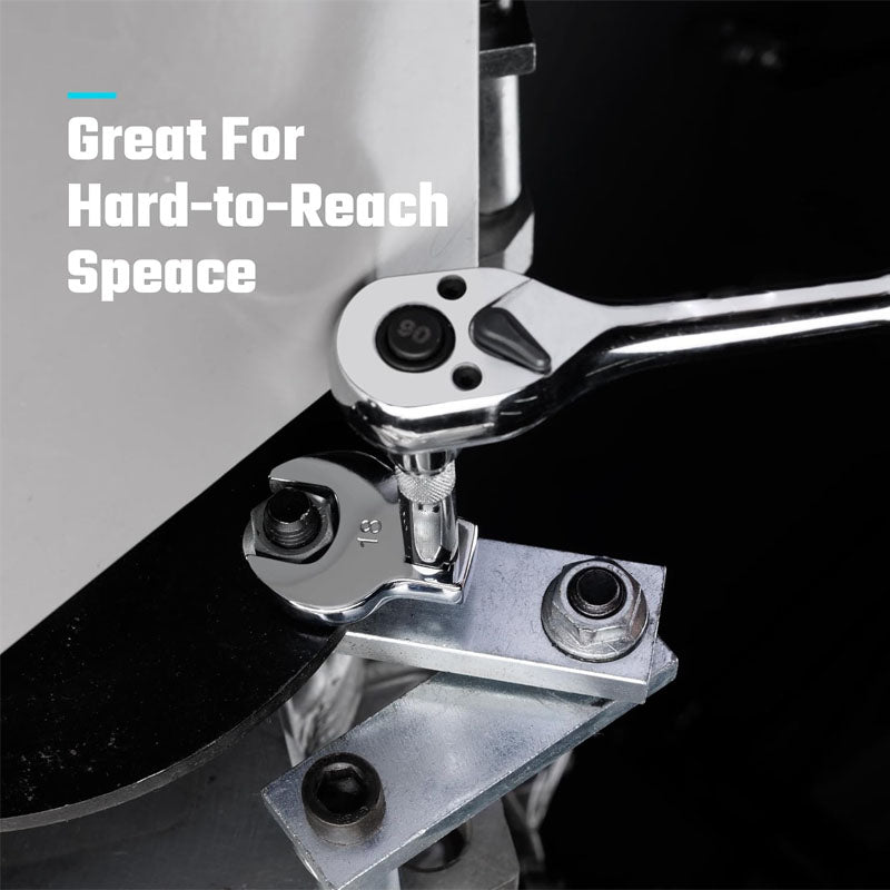 20-Piece 3/8" Drive Crowfoot Wrench Set Open End Wrench Set with EVA Foam Tool Organizer