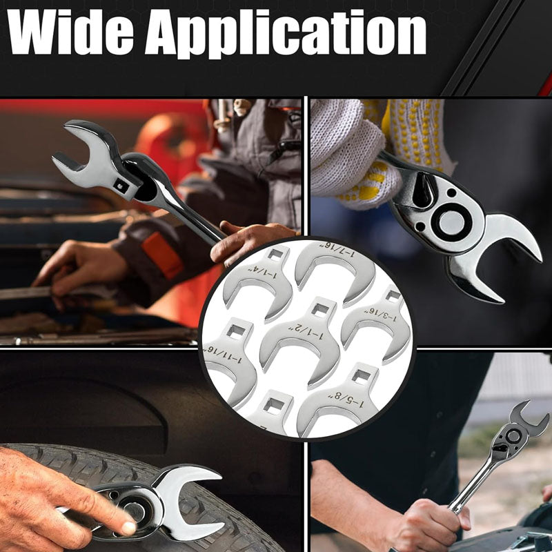 14-Piece 1/2” Drive Jumbo Crowfoot Wrench Set for Mechanical Maintenance or Repairs