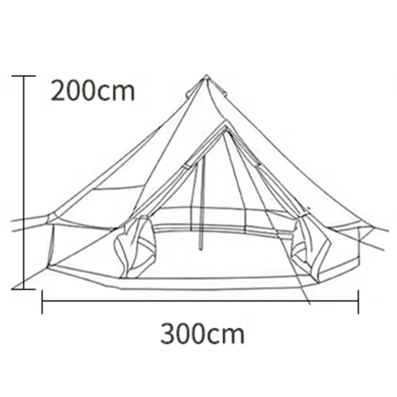 3*3m Outdoor Yurt Tent Camping Base Scenic Farm Resort Wild Luxury Pyramid Hotel Camping Tent