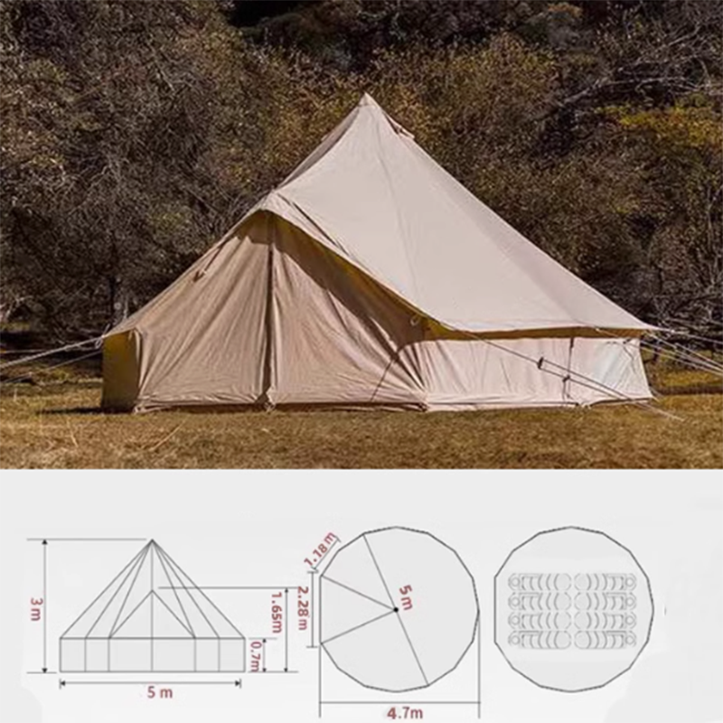 5*5m Yurt Tent Cotton Cloth Outdoor Large