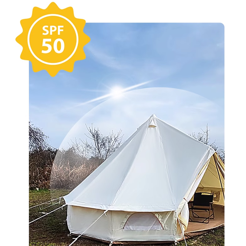 4m Yurt Tent Without Center Pole In Off-White Cotton Fabric