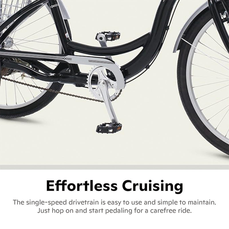 Adult Tricycles Bike, 7 Speed Adult Trikes, 24 Inch Three-Wheeled Bicycles, Carbon Steel Cruiser Bike with Basket and Adjustable Seat, Picnic Shopping Tricycles for Seniors, Women, Men