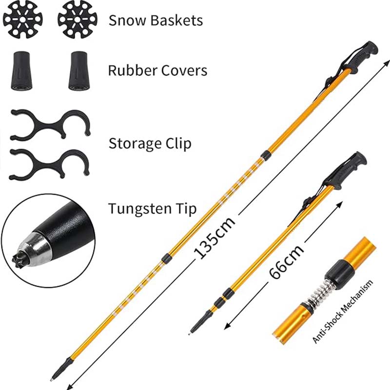25/30 Inches Light Weight Snowshoes with Poles for Women Men Youth Kids,Adjustable Trekking Poles,Carrying Tote Bag,Orange