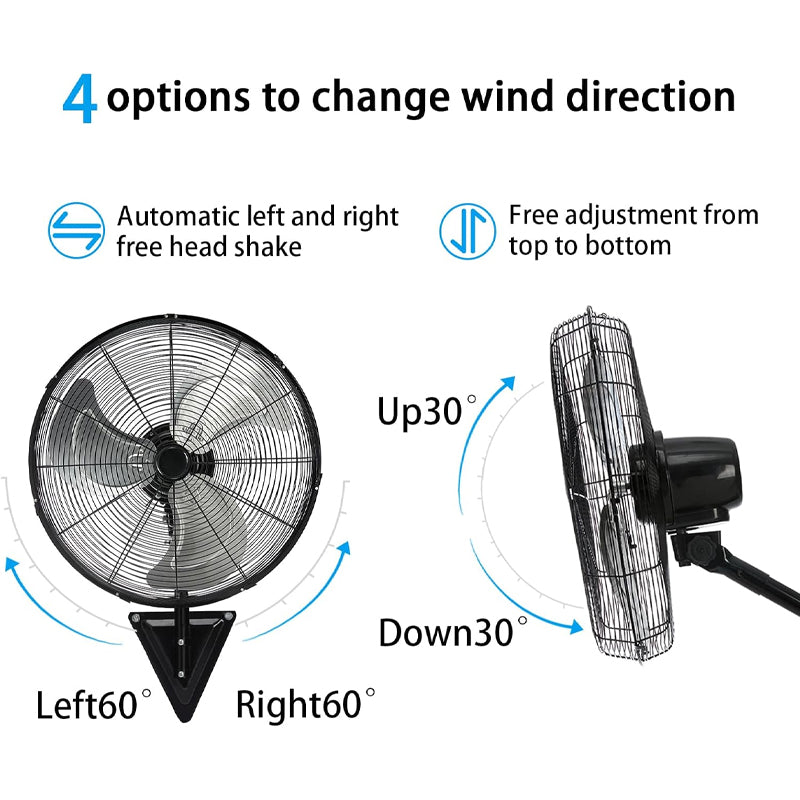 18 Inch Wall Mount Fan High Velocity 3-Speed Wall Fan 5500 CFM Industr ...
