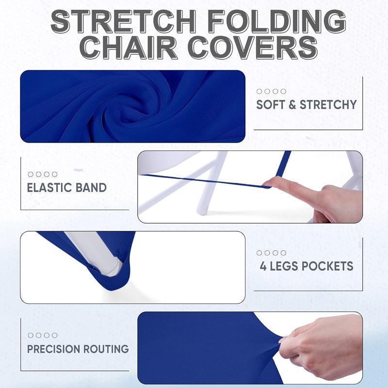 Folding Chair Cover Set 25 Stretch Spandex Slipcovers 25 Chair Bows
