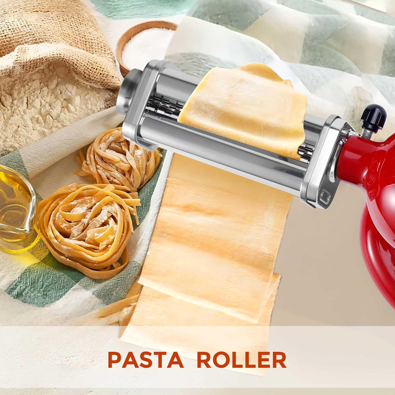 Pasta Attachment for KitchenAid Stand Mixer Pcs Pasta Maker Stainless  Steel Pasta Roller Cutter Set