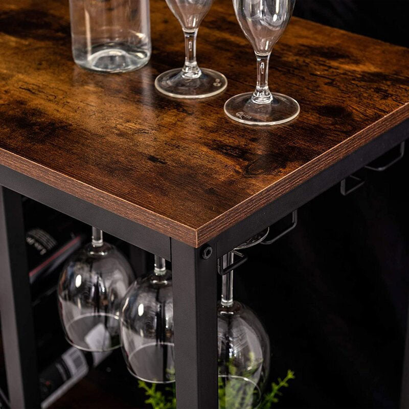 wine racks bar cart with hanging wine glasses